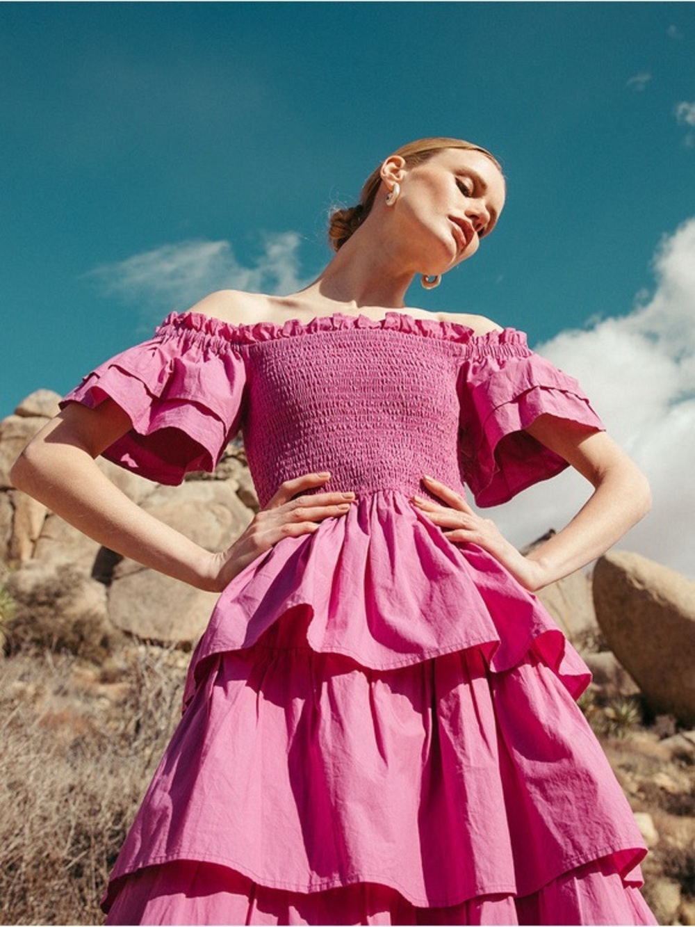 Cleobella KAIYA MIDI DRESS - AZALEA